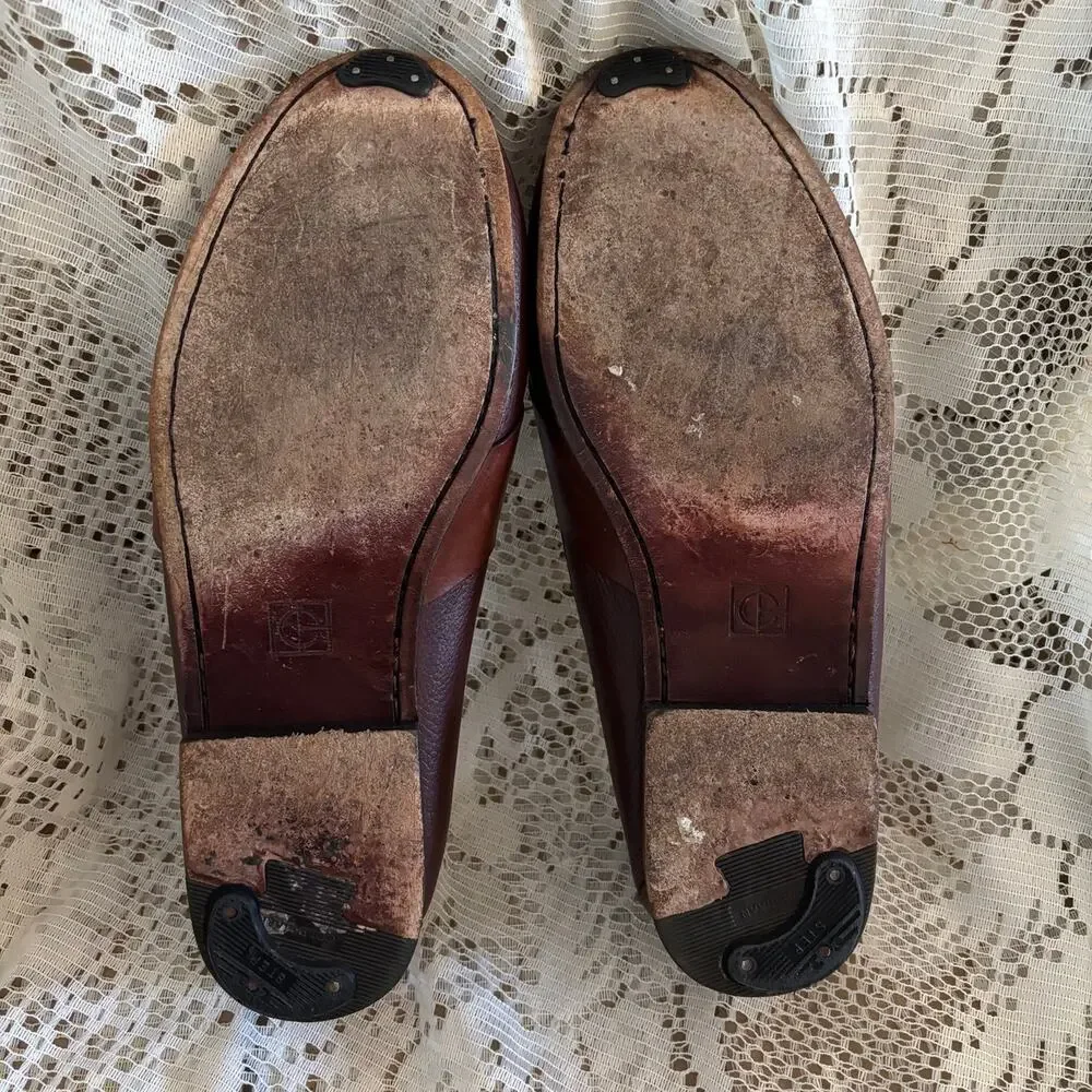 Cole Haan Men's US 12 D Brown Leather Tassel Loafer Shoes